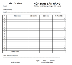 mẫu hóa đơn trực tiếp