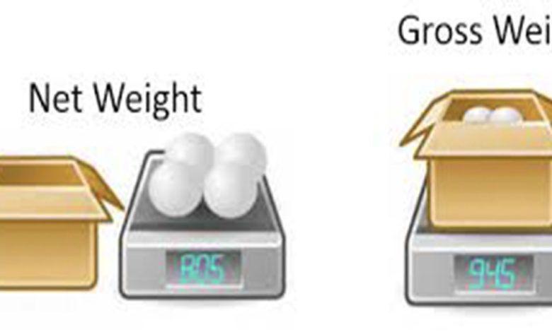net weight va gross weight